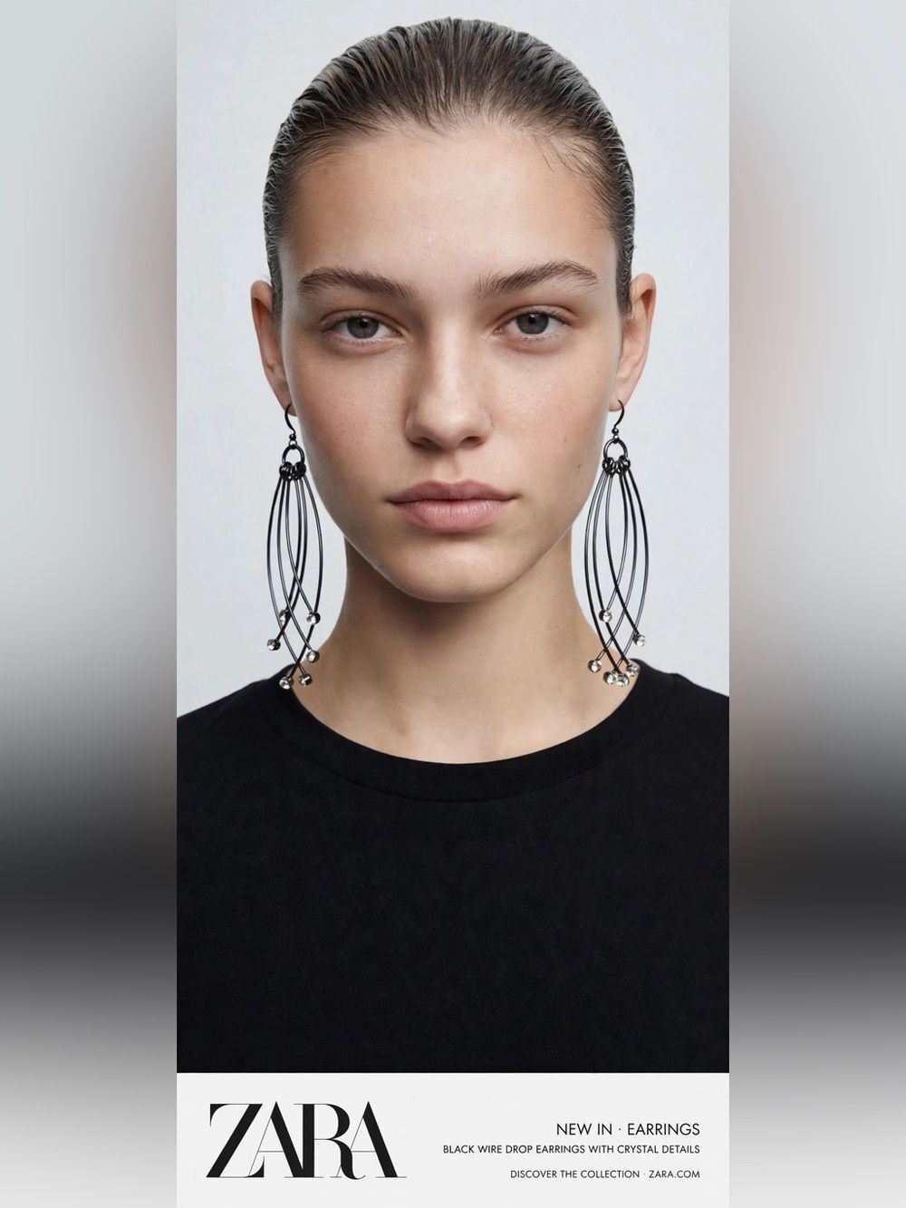 Zara Black and Silver Cascade Earrings